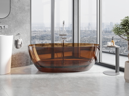 Mexen Pure earth baignoire autoportante transparente 170 x 80 cm, bonde chromée - 58071708005
