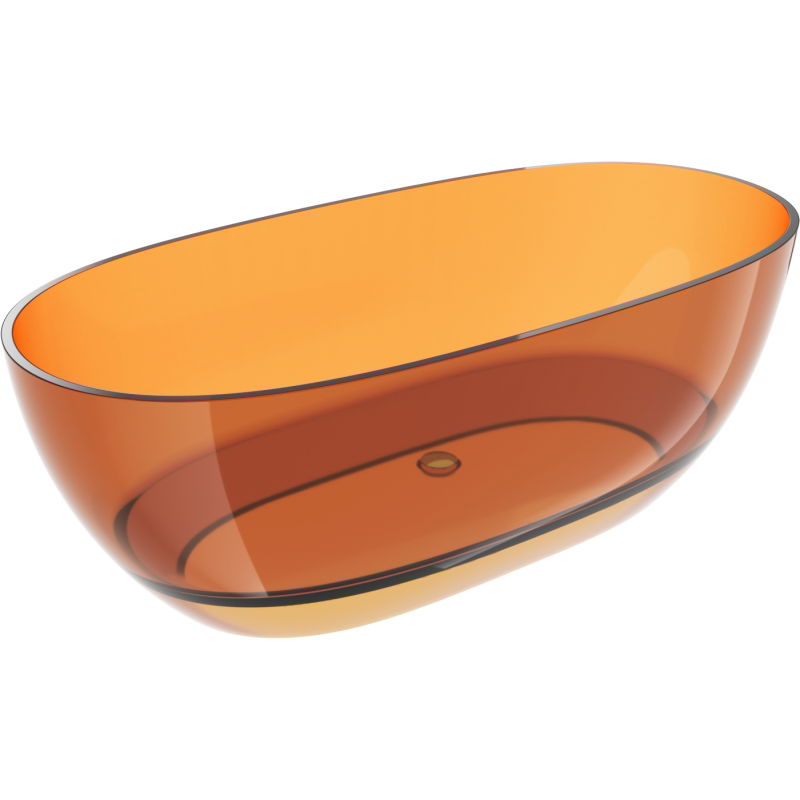 Mexen Pure baignoire autoportante transparente 170 x 80 cm, bonde chromée - 58071708006