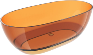 Mexen Pure baignoire autoportante transparente 170 x 80 cm, rouille, bonde chromée - 58071708006