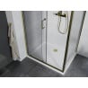 Mexen Apia cabine de douche coulissante 140 x 100 cm, transparent, or + receveur Flat, blanc- 840-140-100-50-00-4010G