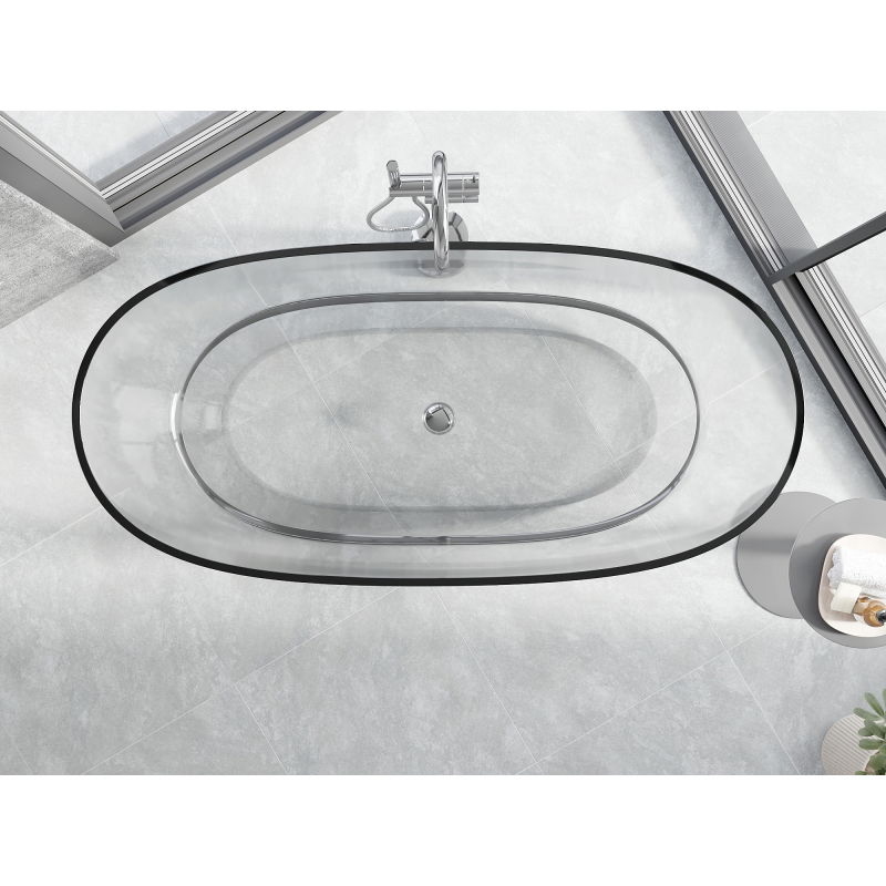 Mexen Pure Clear baignoire autoportante transparente 170 x 80 cm, bonde chromée - 58071708008