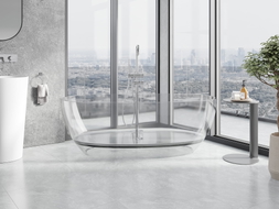 Mexen Pure baignoire autoportante transparente 170 x 80 cm, claire, bonde chromée - 58071708008