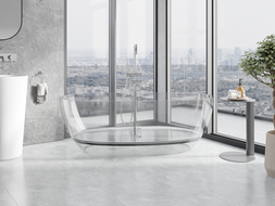 Mexen Pure claire baignoire autoportante transparente 170 x 80 cm, bouchon chrome - 58071708008