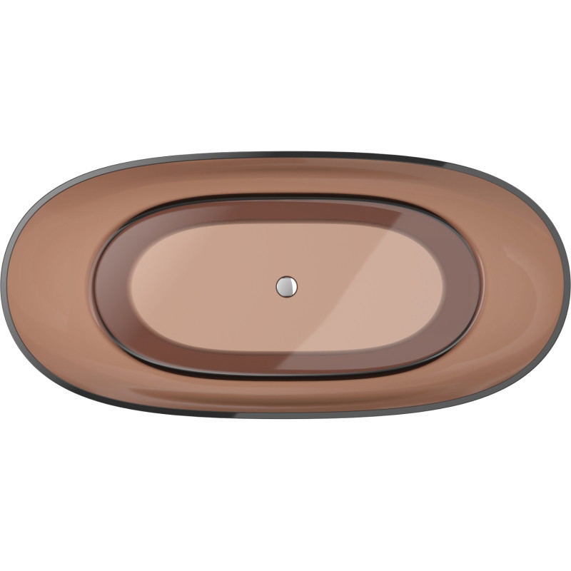 Mexen Pure baignoire autoportante transparente 170 x 80 cm, cerise, bouchon chromé - 58071708009