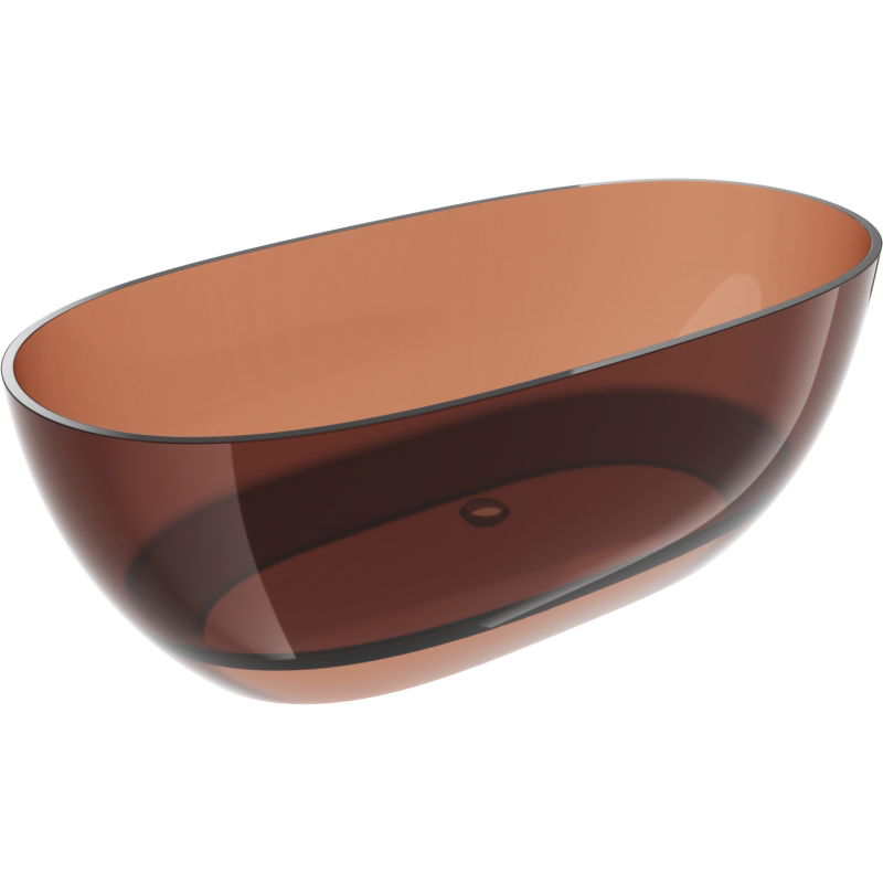 Mexen Pure cherry baignoire autoportante transparente 170 x 80 cm, bouchon chromé - 58071708009