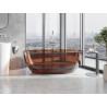 Mexen Pure baignoire autoportante transparente 170 x 80 cm, cerise, bouchon chromé - 58071708009