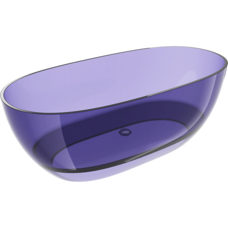 Mexen Pure bleu ardoise foncé baignoire autoportante transparente 170 x 80 cm, bonde chromée - 58071708010