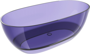 Mexen Pure bleu ardoise foncé baignoire autoportante transparente 170 x 80 cm, bonde chromée - 58071708010