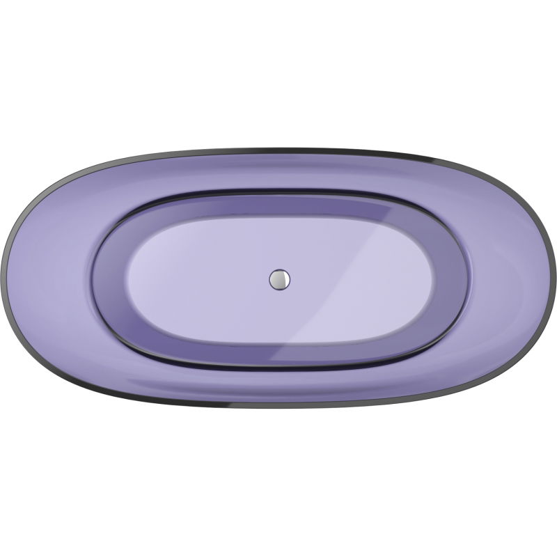 Mexen Pure bleu ardoise foncé baignoire autoportante transparente 170 x 80 cm, bonde chromée - 58071708010