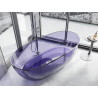Mexen Pure baignoire autoportante transparente 170 x 80 cm, bleu ardoise foncé, bouchon chromé - 58071708010