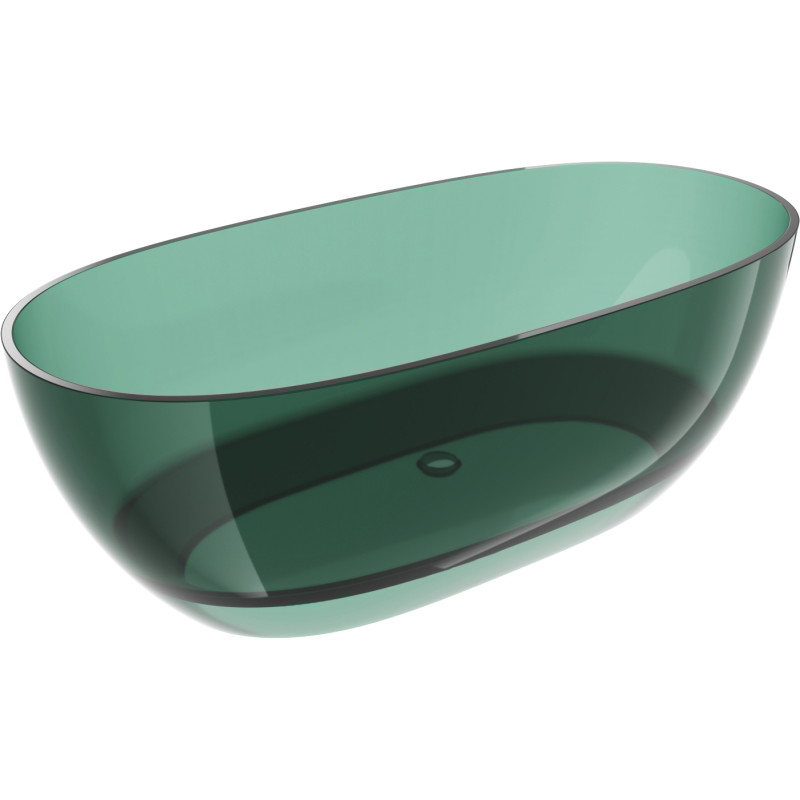Mexen Pure baignoire autoportante transparente 170 x 80 cm, teal, bonde chromée - 58071708011