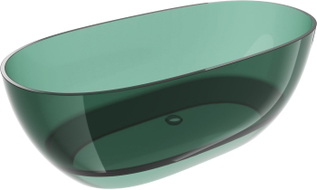 Mexen Pure baignoire autoportante transparente 170 x 80 cm, teal, bonde chromée - 58071708011