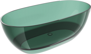 Mexen Pure teal baignoire autoportante transparente 170 x 80 cm, bouchon chromé - 58071708011