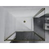 Mexen Apia cabine de douche coulissante 140 x 100 cm, transparent, or + receveur Flat, blanc- 840-140-100-50-00-4010G