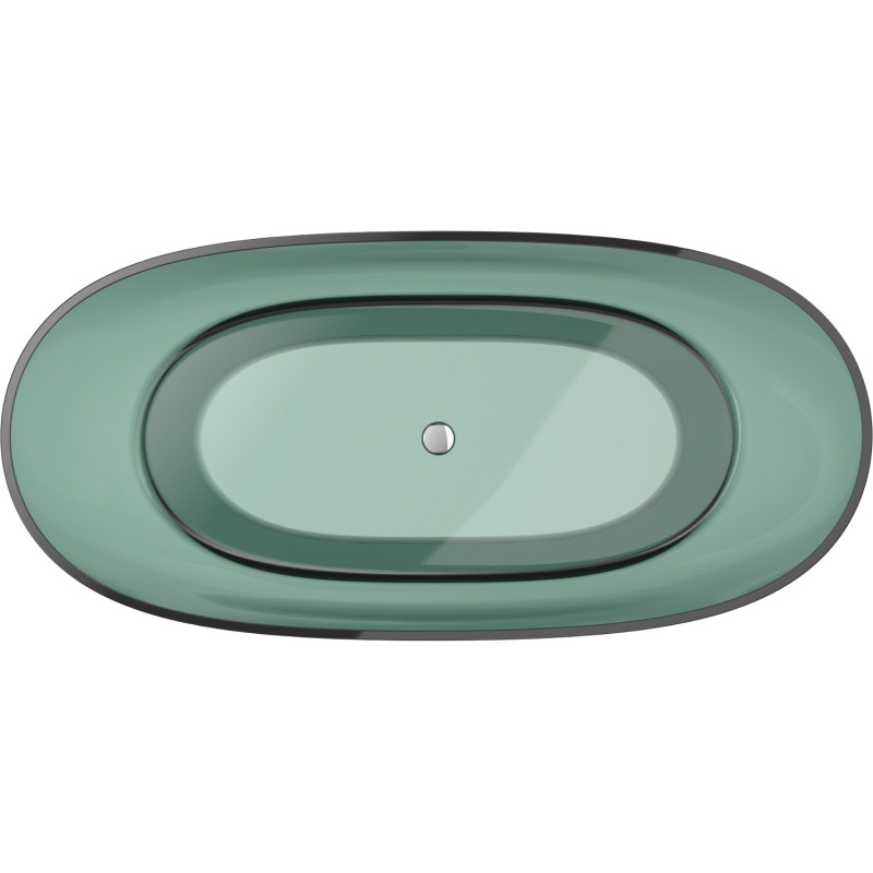 Mexen Pure baignoire autoportante transparente 170 x 80 cm, teal, bonde chromée - 58071708011