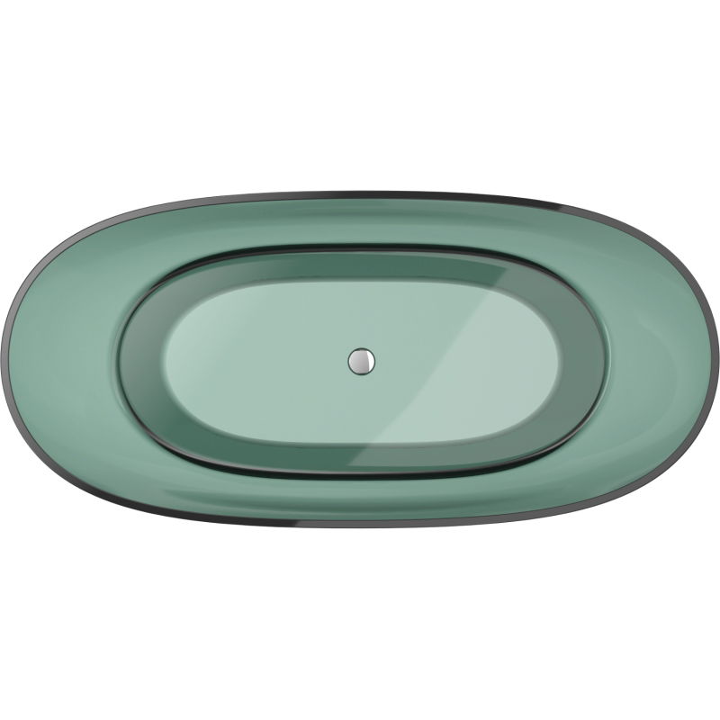 Mexen Pure teal baignoire autoportante transparente 170 x 80 cm, bouchon chromé - 58071708011