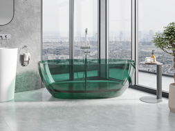 Mexen Pure teal baignoire autoportante transparente 170 x 80 cm, bouchon chromé - 58071708011