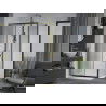 Mexen Apia cabine de douche coulissante 140 x 100 cm, transparent, dorée + receveur Flat, blanc- 840-140-100-50-00-4010G