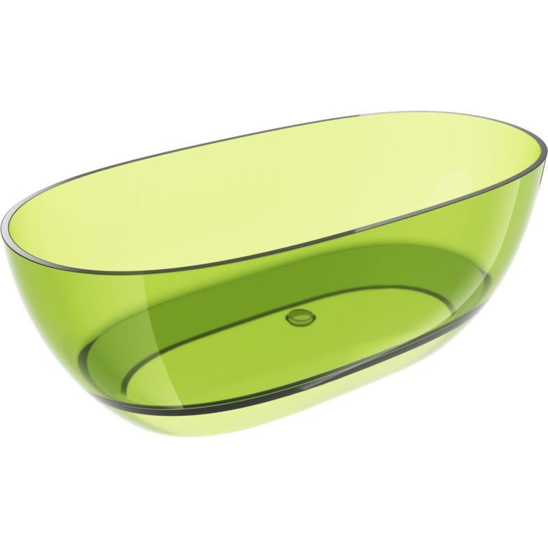 Mexen Pure baignoire autoportante transparente 170 x 80 cm, lime, bonde chromée - 58071708012
