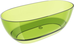 Mexen Pure baignoire autoportante transparente 170 x 80 cm, lime, bonde chromée - 58071708012