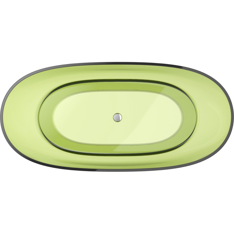 Mexen Pure baignoire autoportante transparente 170 x 80 cm, lime, bonde chromée - 58071708012