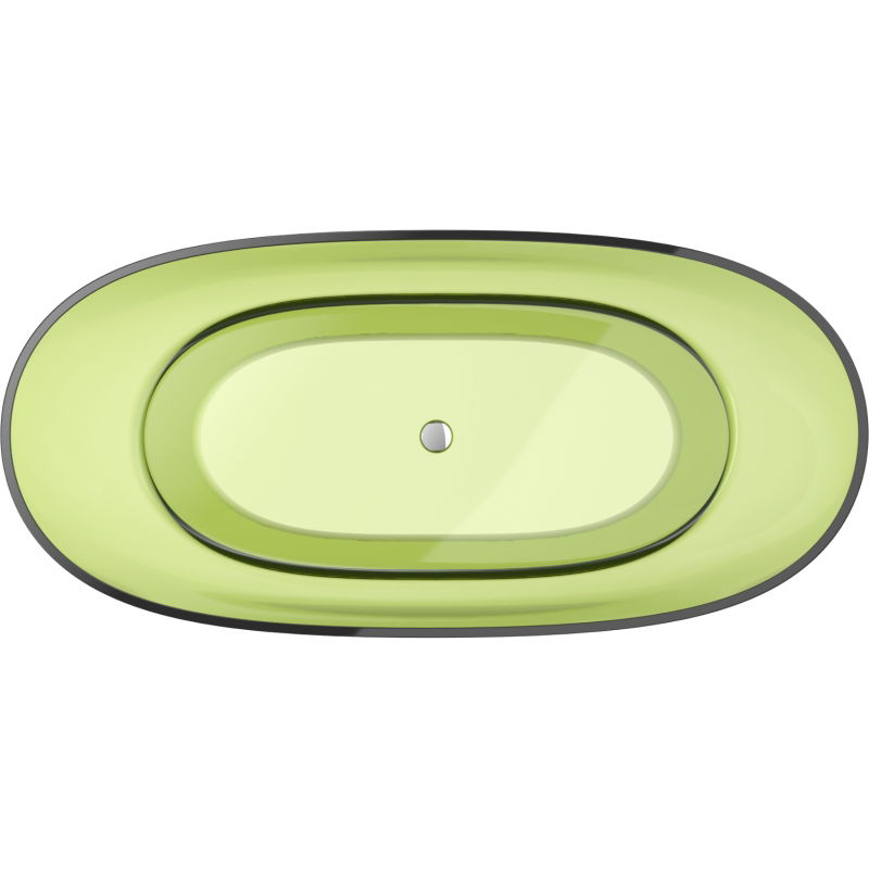 Mexen Pure lime baignoire autoportante transparente 170 x 80 cm, bouchon chromé - 58071708012