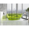 Mexen Pure baignoire autoportante transparente 170 x 80 cm, lime, bonde chromée - 58071708012