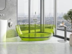 Mexen Pure baignoire autoportante transparente 170 x 80 cm, lime, bonde chromée - 58071708012