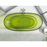 Mexen Pure baignoire autoportante transparente 170 x 80 cm, lime, bonde chromée - 58071708012