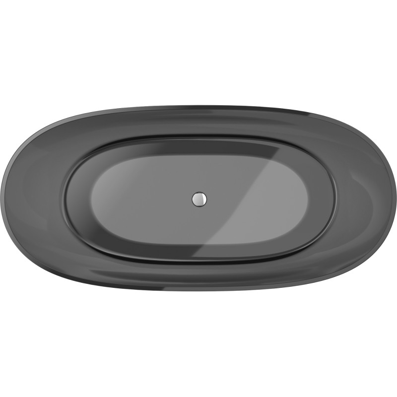 Mexen Pure baignoire autoportante transparente 170 x 80 cm, noir, bonde chromée - 58071708013