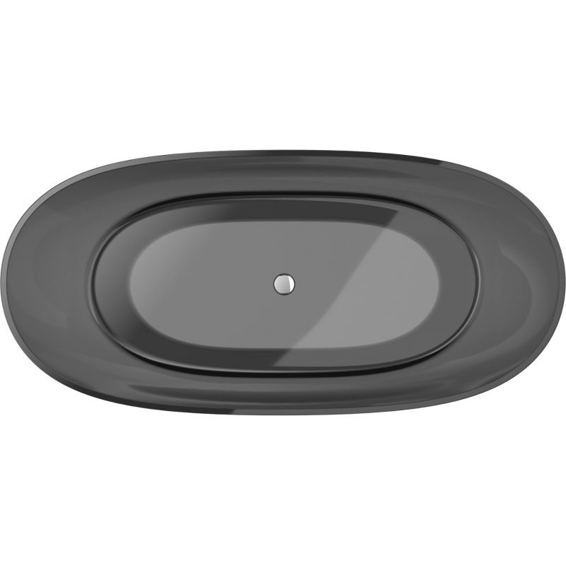 Mexen Pure noire baignoire autoportante transparente 170 x 80 cm, bouchon chromé - 58071708013