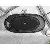 Mexen Pure baignoire autoportante transparente 170 x 80 cm, noir, bonde chromée - 58071708013
