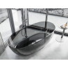 Mexen Pure baignoire autoportante transparente 170 x 80 cm, noir, bonde chromée - 58071708013