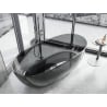 Mexen Pure noire baignoire autoportante transparente 170 x 80 cm, bouchon chromé - 58071708013