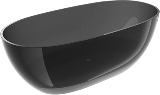 Mexen Pure noire baignoire autoportante transparente 170 x 80 cm, bouchon chromé - 58071708013