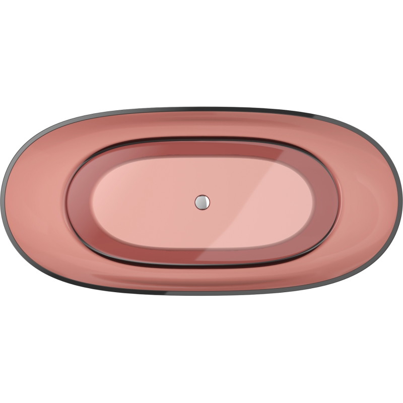 Mexen Pure baignoire autoportante transparente 170 x 80 cm, rose, bonde chromée - 58071708014