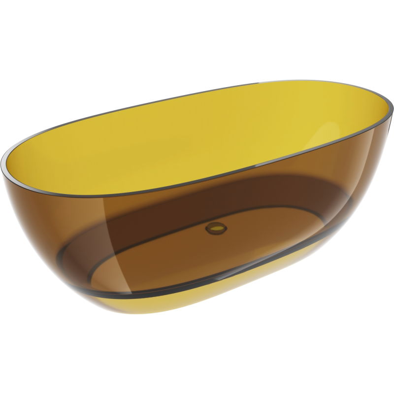 Baignoire autoportante transparente Mexen Pure honey 170 x 80 cm, bouchon chromé - 58071708015