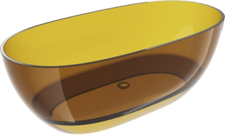 Mexen Pure baignoire autoportante transparente 170 x 80 cm, honey, bouchon chromé - 58071708015