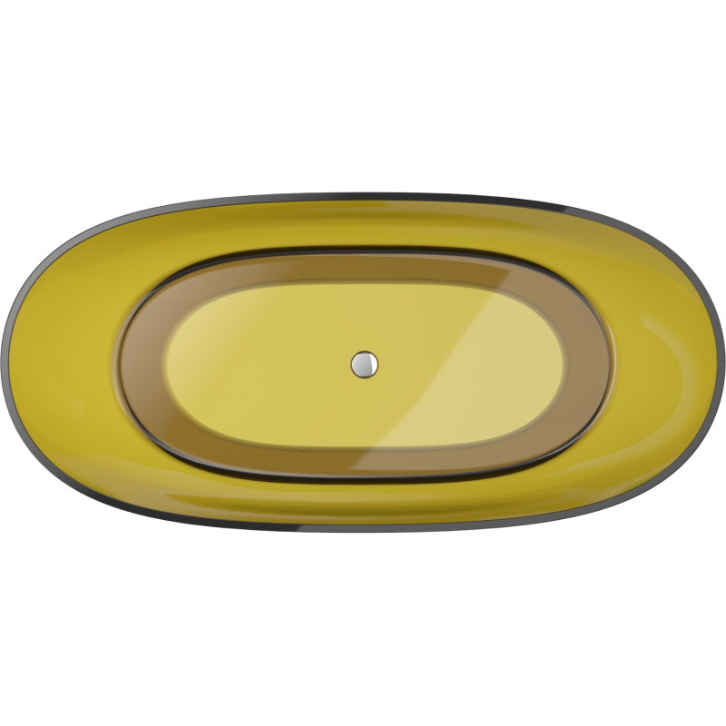 Mexen Pure baignoire autoportante transparente 170 x 80 cm, honey, bouchon chromé - 58071708015