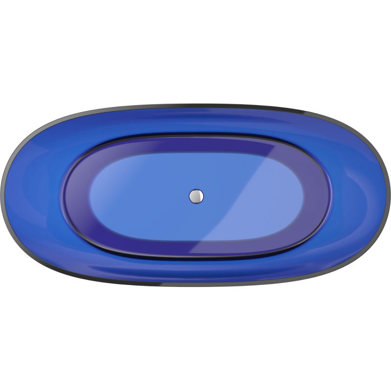 Mexen Pure sapphire baignoire autoportante transparente 170 x 80 cm, bouchon chromé - 58071708016