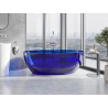 Mexen Pure baignoire autoportante transparente 170 x 80 cm, saphir, bouchon chromé - 58071708016