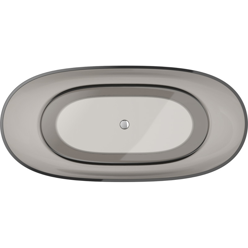 Mexen Pure baignoire autoportante transparente 170 x 80 cm, bronze, bouchon chromé - 58071708018