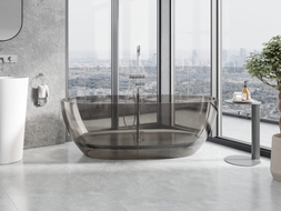 Mexen Pure baignoire autoportante transparente 170 x 80 cm, bronze, bouchon chromé - 58071708018