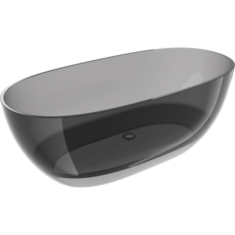 Mexen Pure smoke baignoire autoportante transparente 170 x 80 cm, bouchon chromé - 58071708019