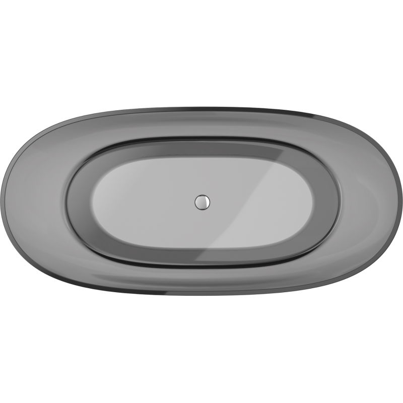 Mexen Pure smoke baignoire autoportante transparente 170 x 80 cm, bouchon chromé - 58071708019