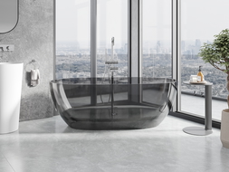 Mexen Pure smoke baignoire autoportante transparente 170 x 80 cm, bonde chromée - 58071708019