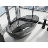 Mexen Orax baignoire autoportante transparente 170 x 80 cm, noir, bouchon chromé - 58081708013