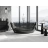 Mexen Orax baignoire autoportante transparente 170 x 80 cm, noir, bouchon chromé - 58081708013