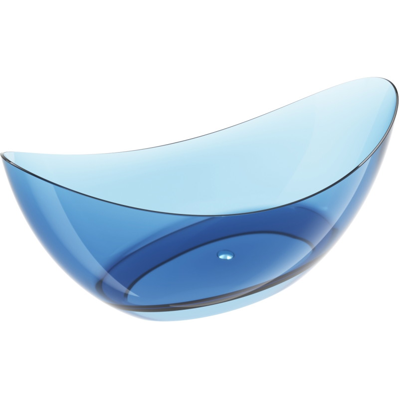 Mexen Vea baignoire autoportante transparente 180 x 80 cm, denim, bouchon chromé - 58091808007