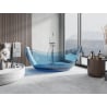 Mexen Vea baignoire autoportante transparente 180 x 80 cm, denim, bouchon chromé - 58091808007